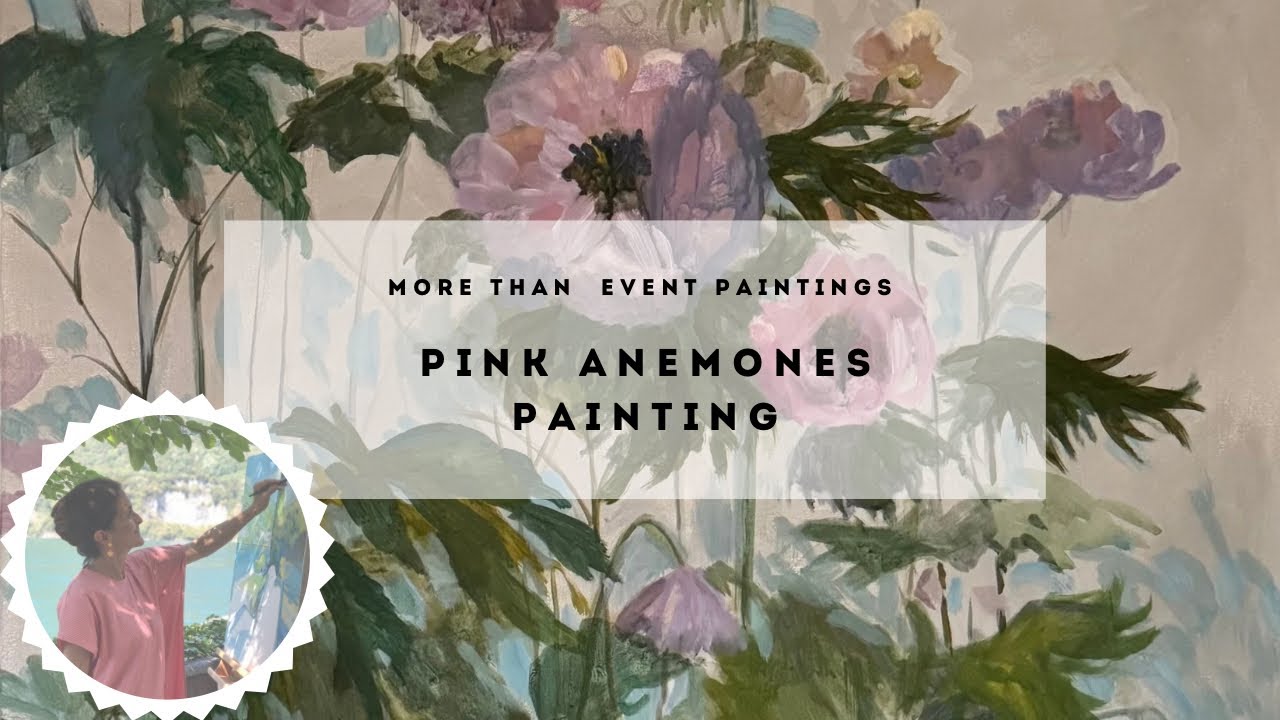Pink Anemones Flower Painting by Caridad