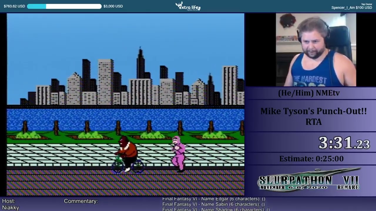 Slurpathon VII: Mike Tyson's Punch-Out!! in 21:31 by NMEtv (He/Him) (2020)