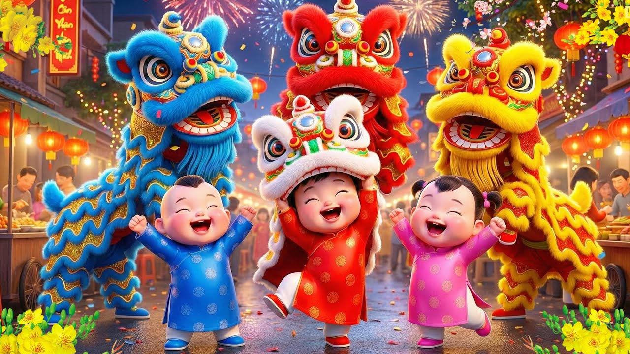 TẾT LÀ TẾT - Bé Vui Múa Lân Ông Địa 2026 | Nhạc Xuân Thiếu Nhi 4K Remix Sôi Động