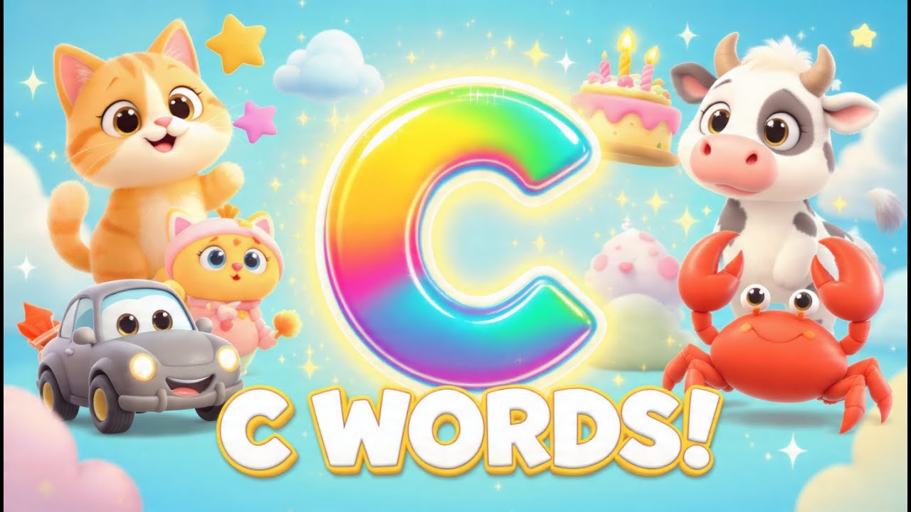 Learn Letter C with Fun C Words | Preschool Alphabet Song