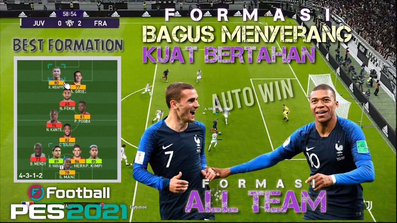 PES 2021..! The Best Formation All Team Formasi ini Sangat Bagus Kuat Bertahan/Menyerang Outo Win 👍