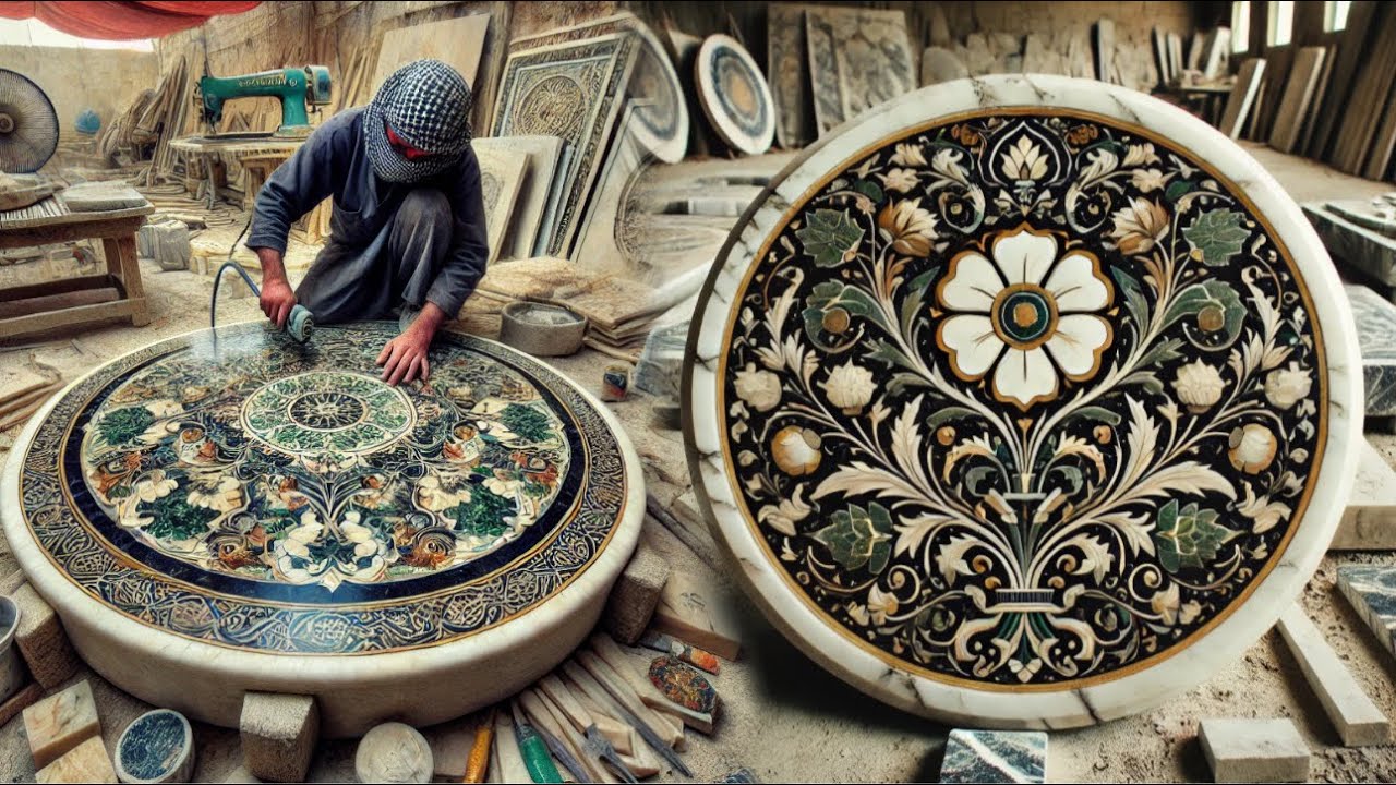 Transforming Marble Pieces into of Craft Hand Carving Assembling a Unique Follower Design Making