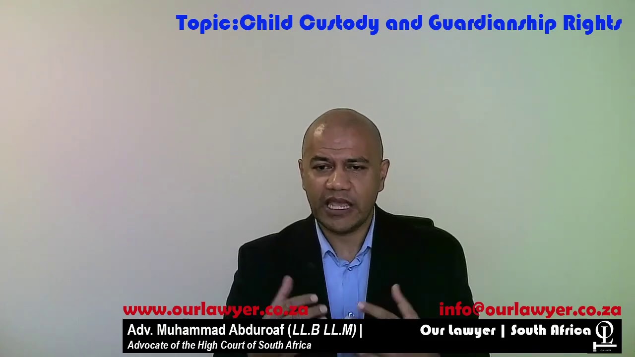 Advocate Muhammad Abduroaf speaking about the differences between Child Custody and Guardianship