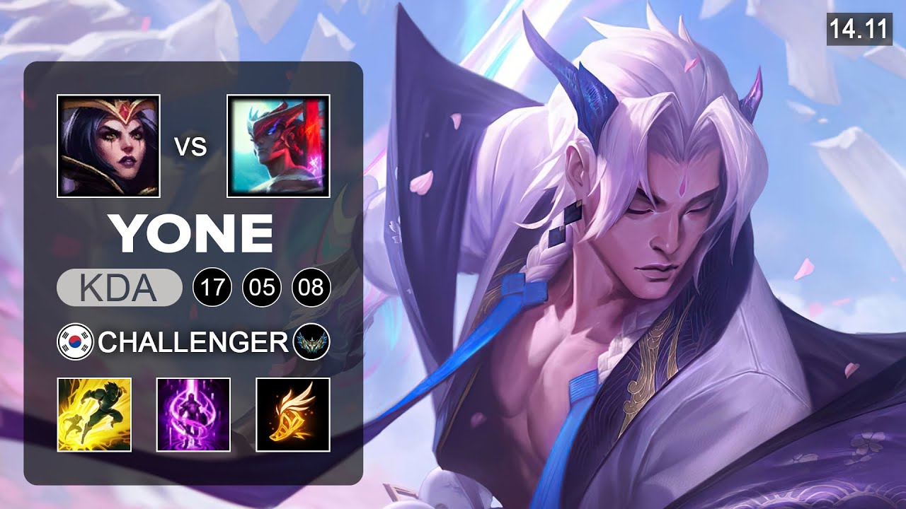 Yone vs LeBlanc Mid - KR Challenger - Patch 14.11 Season 14