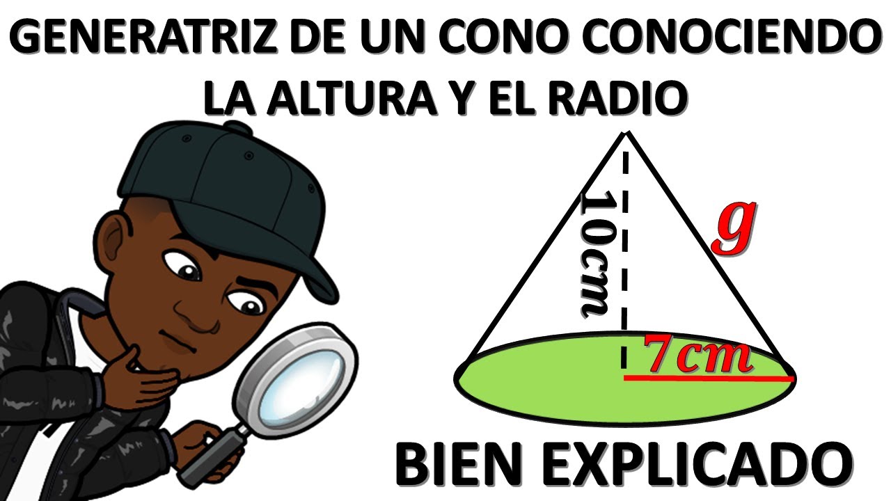 COMO CALCULAR LA GENERATRIZ DE UN CONO PASO A PASO SUPER FACIL Y BIEN EXPLICADO