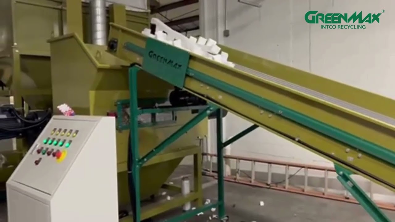 GREENMAX M-C300E Foam Melting Machine Recycles EPE Packaging Waste in the U.S.