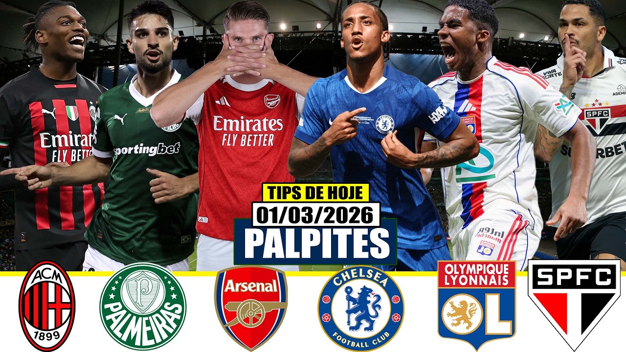 ✅🔥PALPITES FUTEBOL HOJE DOMINGO 01/03 CLÁSSICO NA EUROPA & FINAIS DOS ESTADUAIS + BILHETE GRÁTIS🏆⚽
