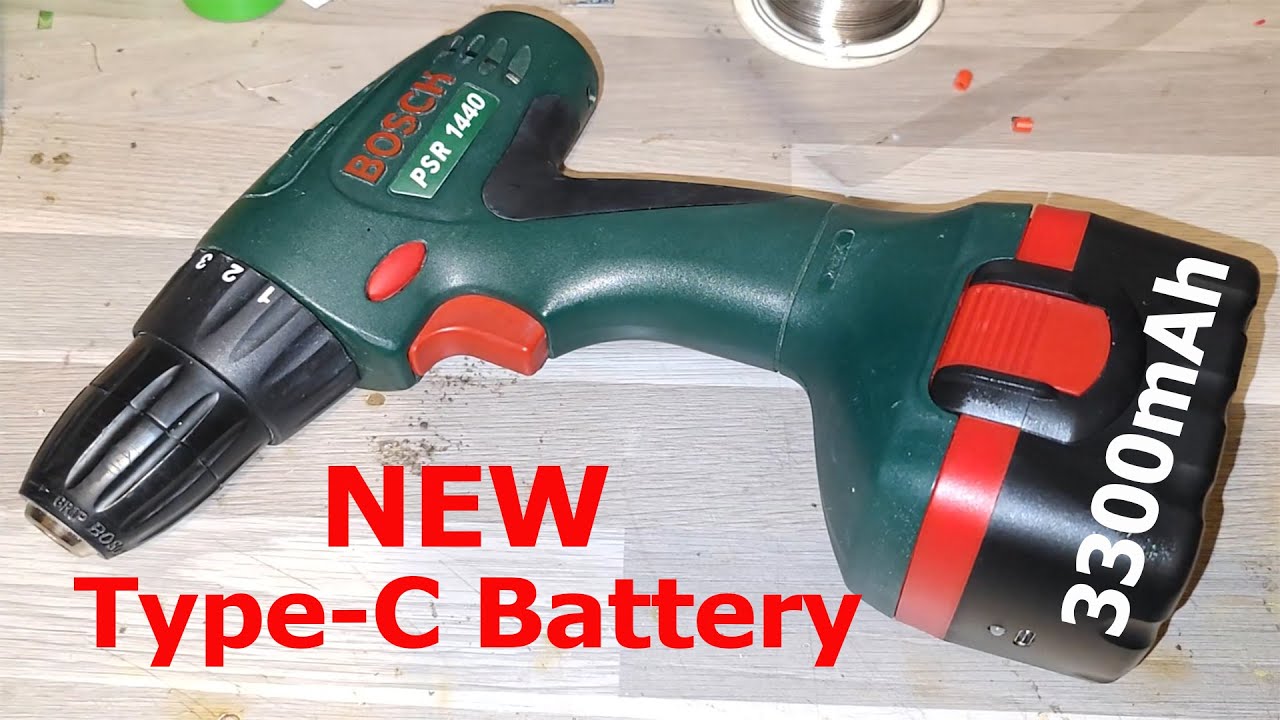 DIY. Building New 3300mAh Li-ion Battery USB-C For Old BOSCH PSR 1440 Drill/Driver 2005
