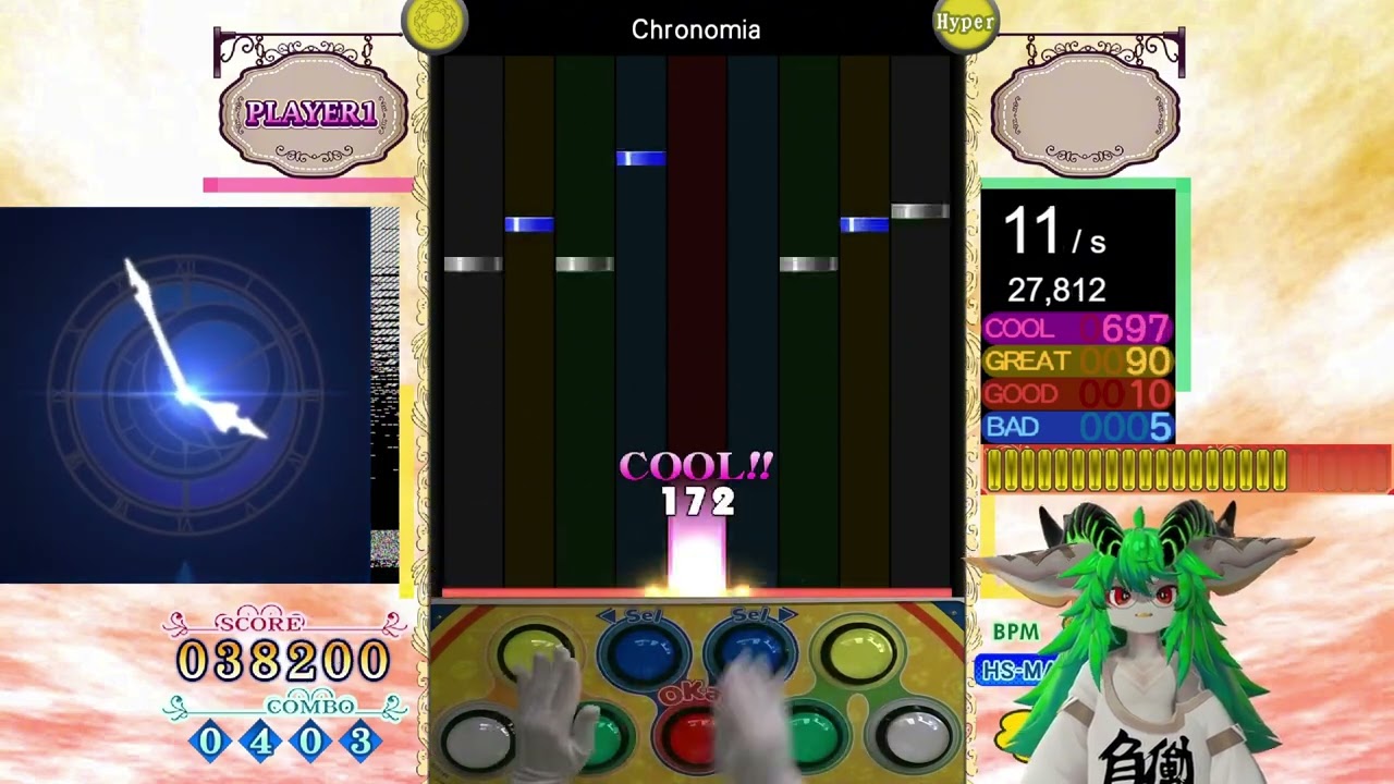 [pop'n music PMS] ●12 Chronomia EXHARD CLEAR AAA