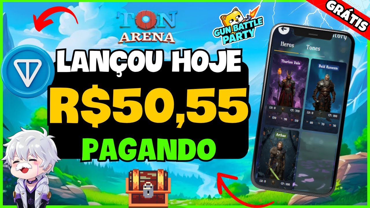 🔥 JOGO NFT GR&Aacute;TIS MOBILE PAGANDO R$50 ou MAIS ! Como GANHAR no TON ARENA