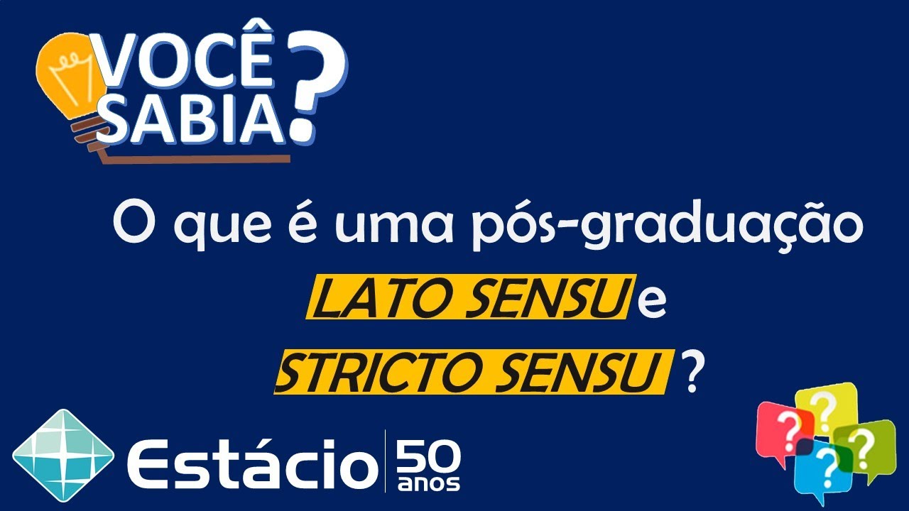 Diferença entre pós-graduação LATO SENSU e STRICTO SENSU