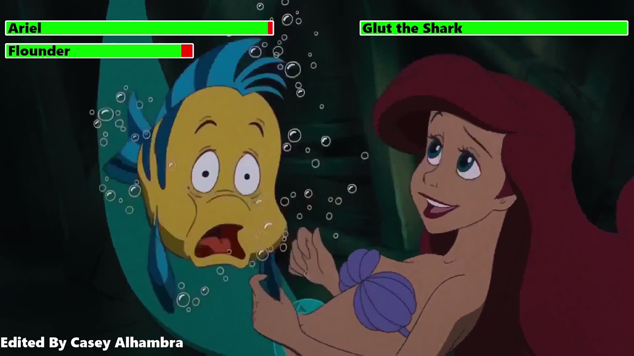 The Little Mermaid (1989) Sunken Ship Scene with healthbars