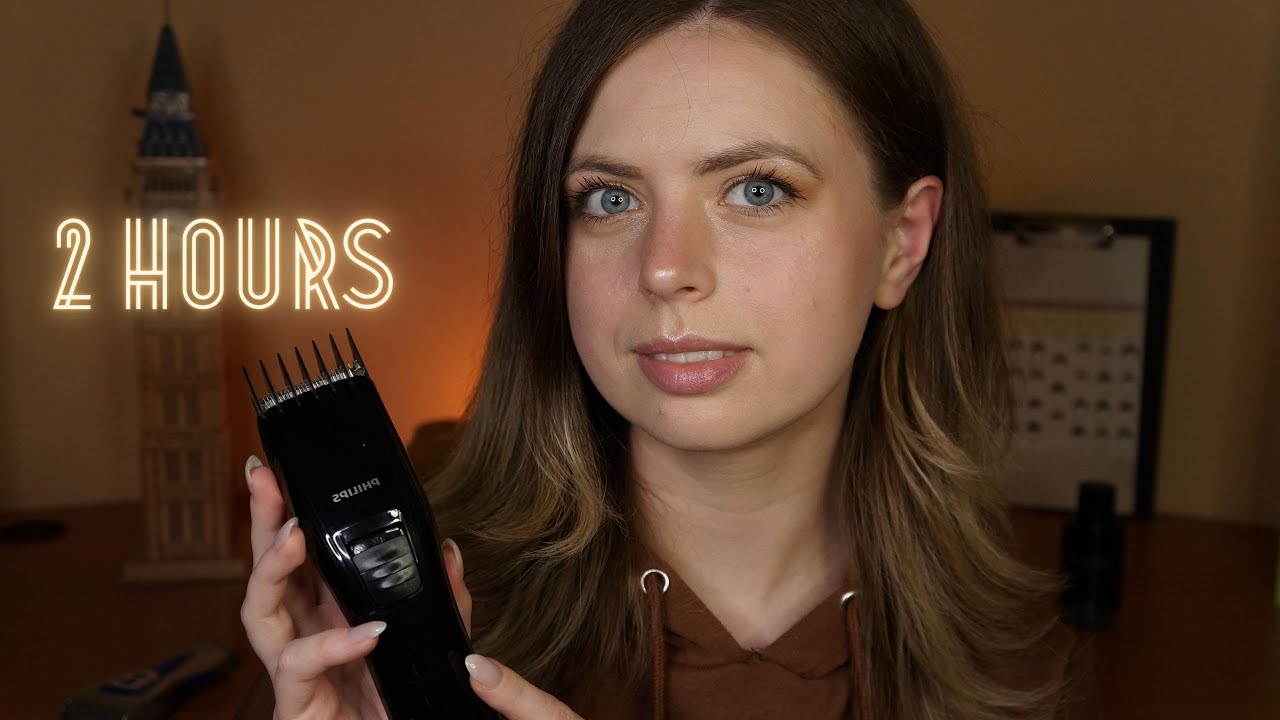 [ASMR 2 HOURS] 💈 Relaxing Barbershop: Haircut With Clipper and Beard Shaving