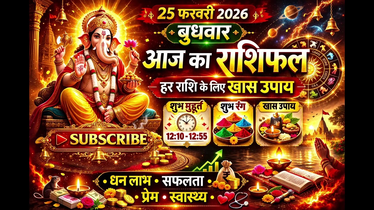 🙏🙏आज का राशिफल 25 फरवरी 2026, बुधवार आज का शुभ मुहूर्त🙏🙏#bhakti #upay #कर #astrology #kumbhrashi