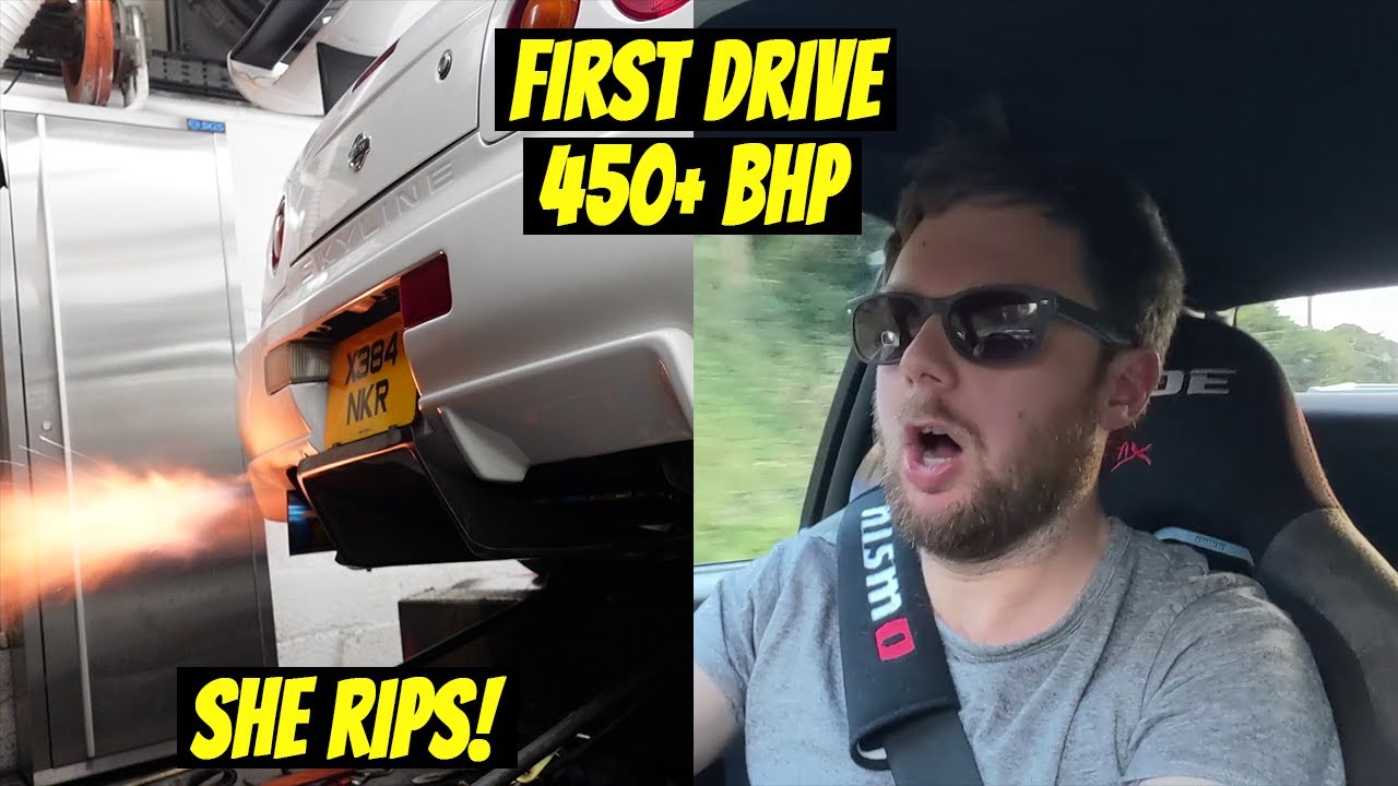 450+ BHP R34 Skyline First Drive - She Spits Flames and Absolutely RIPS! | R34 Build ep. 9