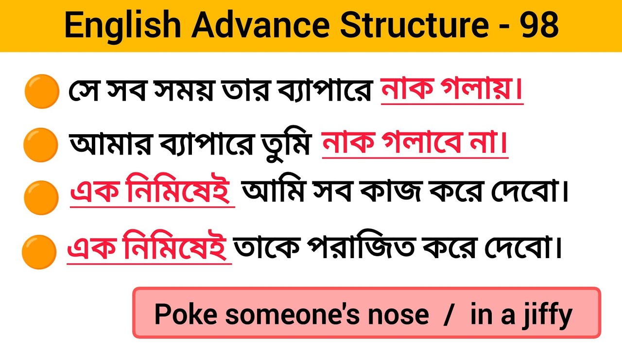 English Structure Class - 98 || Daily Use Advanced English Structures || @LearningTubee