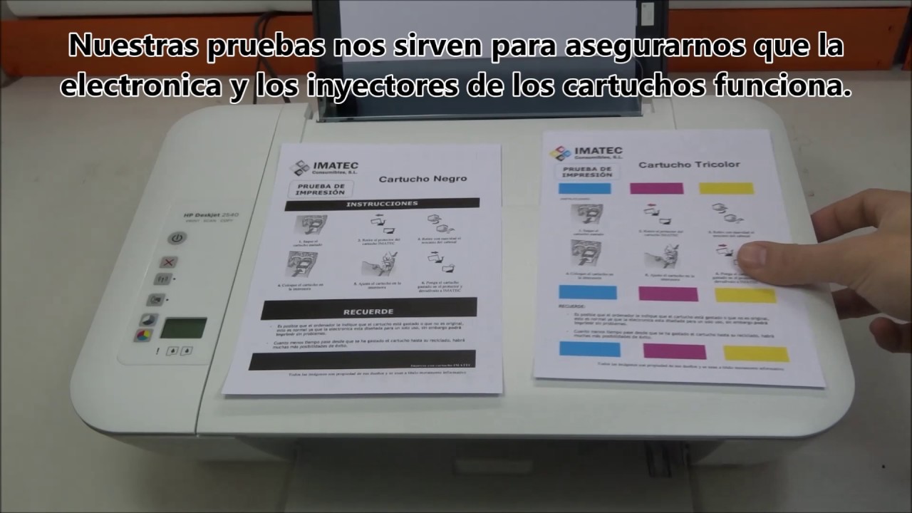 Pruebas de cartuchos de tinta Imatec, compatibles con HP 301XL V3 Negro y Color.
