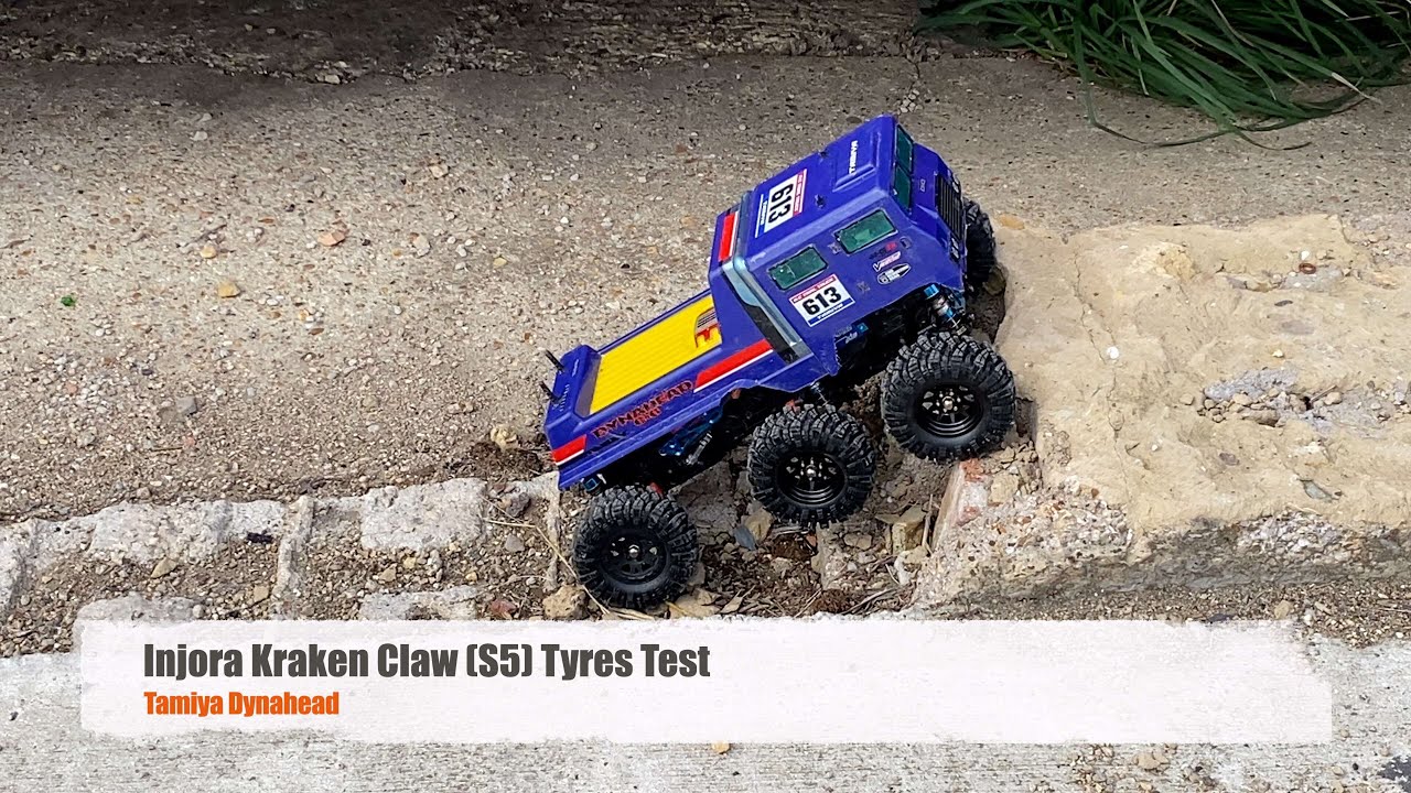 Injora Kraken Claw tyre tire test with Tamiya Dynahead RC crawler