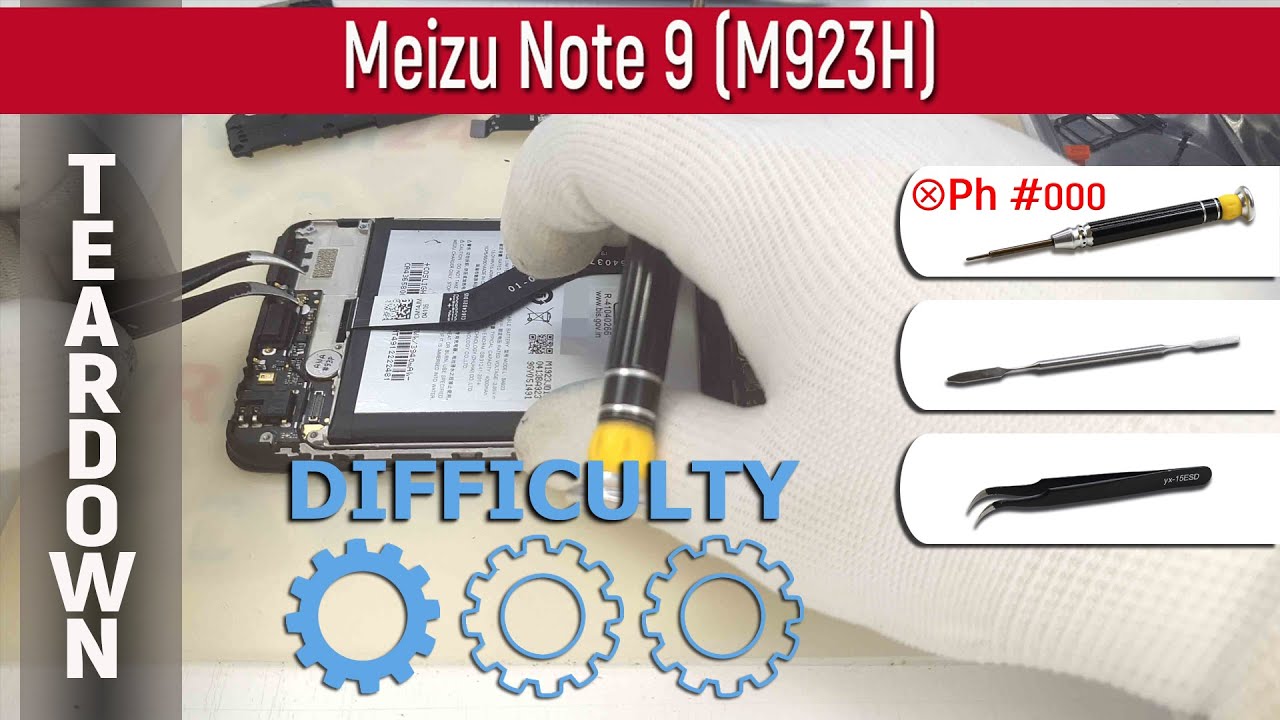 Как разобрать 📱 Meizu Note 9 (M923H) Разборка и ремонт