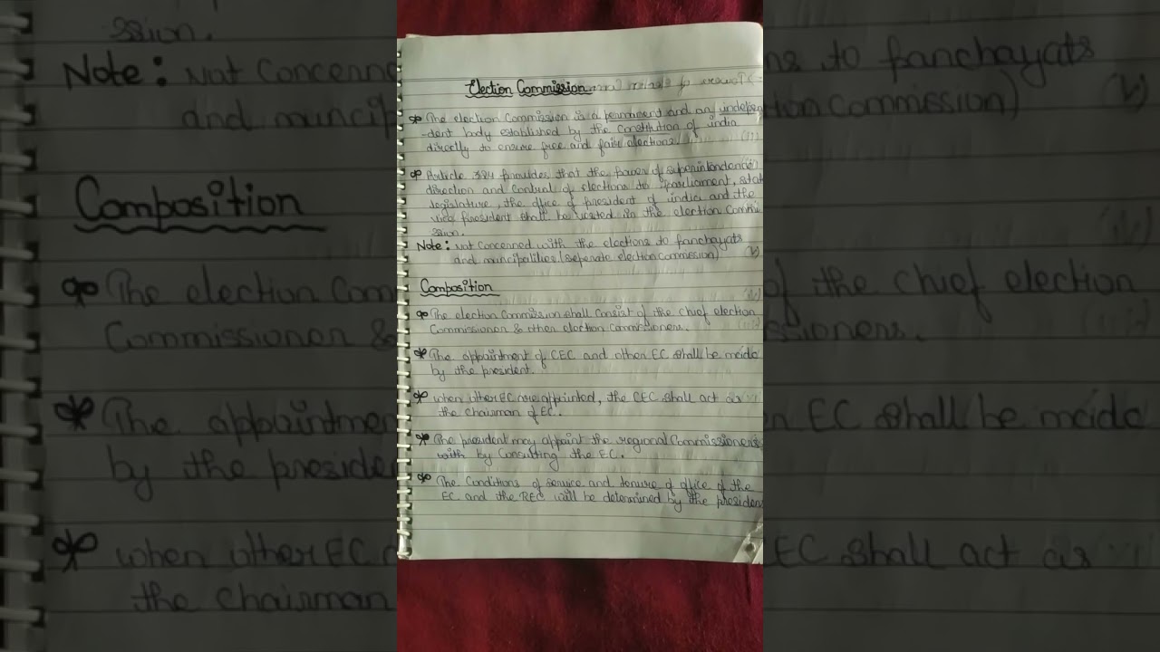 short notes on (ELECTION COMMISSION)