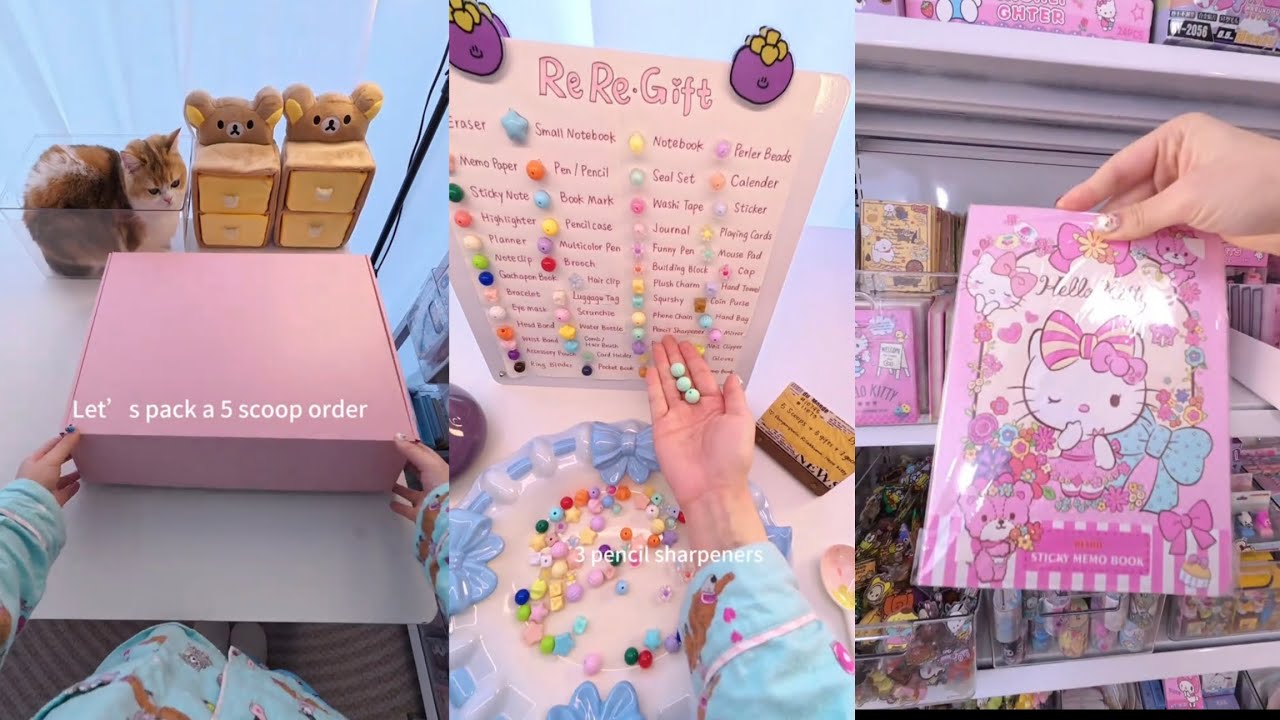 Packaging stationery products asmr aesthetic💖🛍