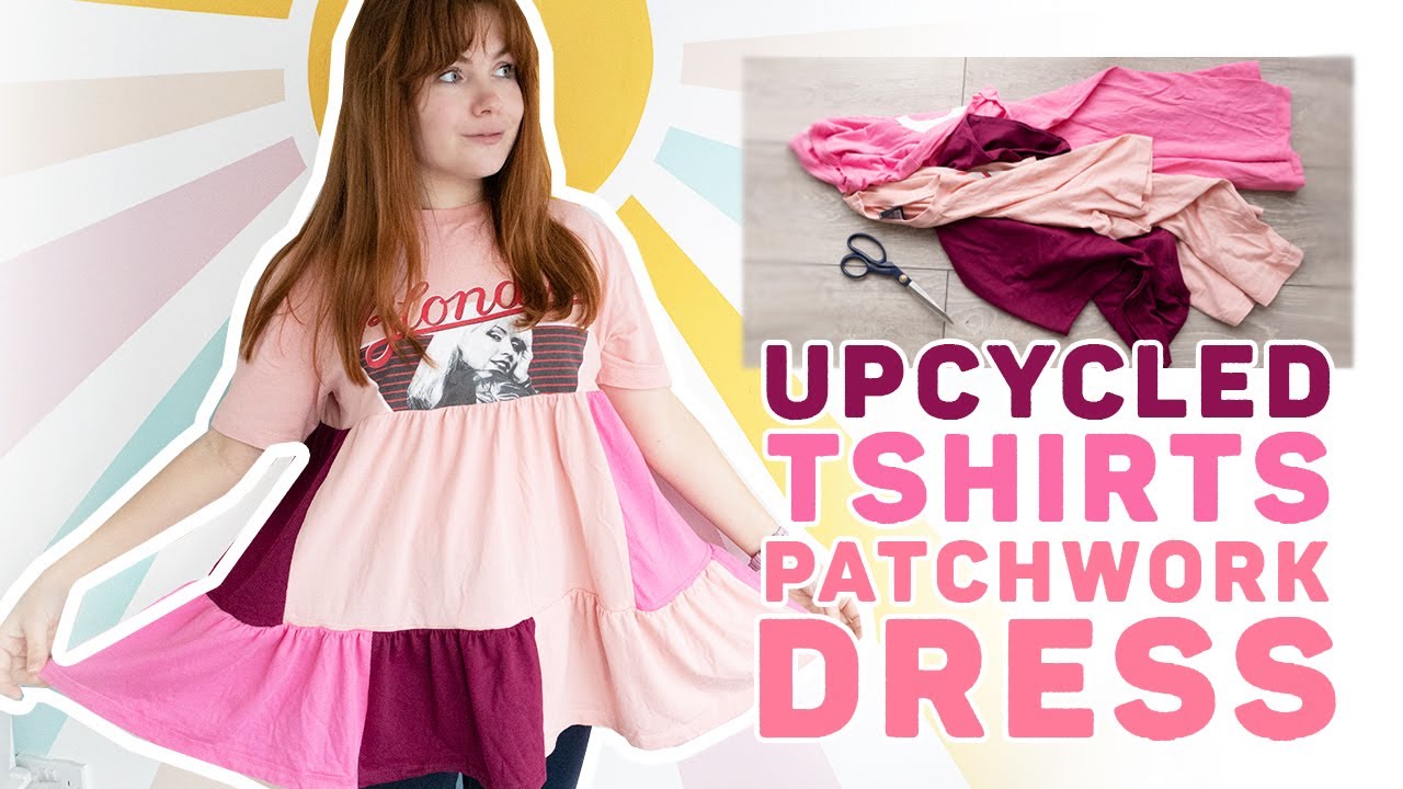 UP-CYCLED T-SHIRTS INTO A PATCHWORK DRESS SEWING TUTORIAL