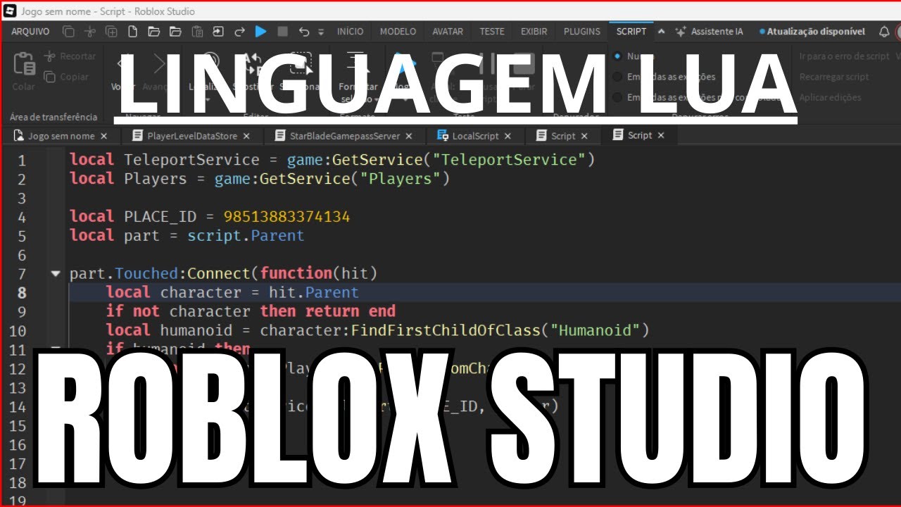 [ROBLOX STUDIO] Linguagem Lua - Tutorial Básico