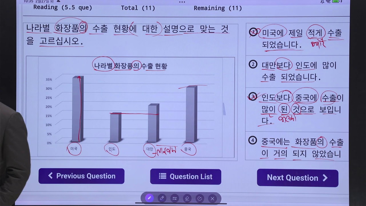 Dream Korea Manufacture preparation Class 8:30-9:30 AM Graph and Pie chart Related Question