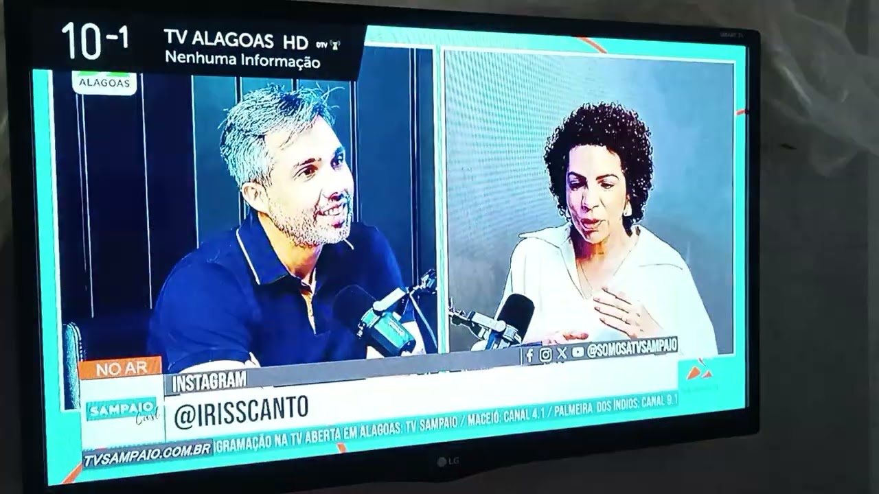 Canais de TV disponíveis em Maceió, AL. Zapping gravado em 16/01/2026