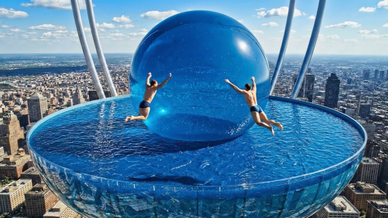 He Leapt Into a Floating Pool Above the City | Calm ASMR
