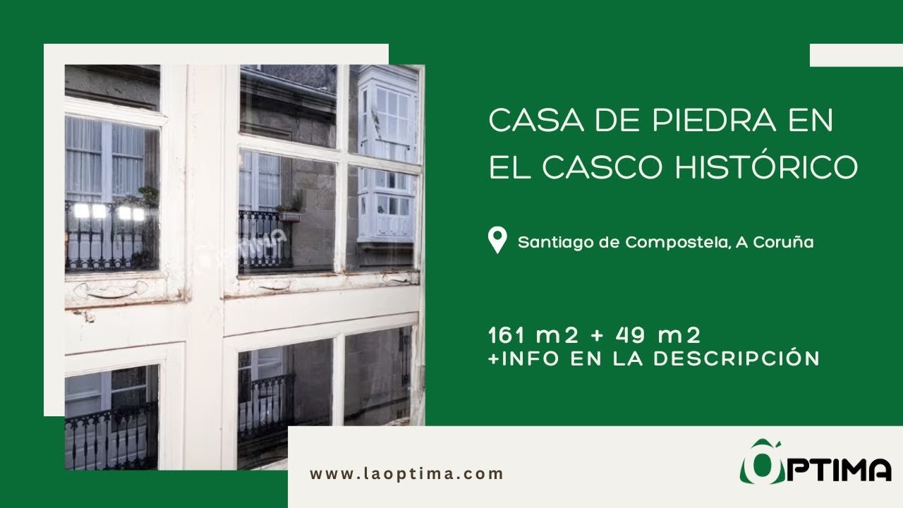 Casa en venta en el casco histórico de Santiago de Compostela, a 1 minuto de plaza de Galicia