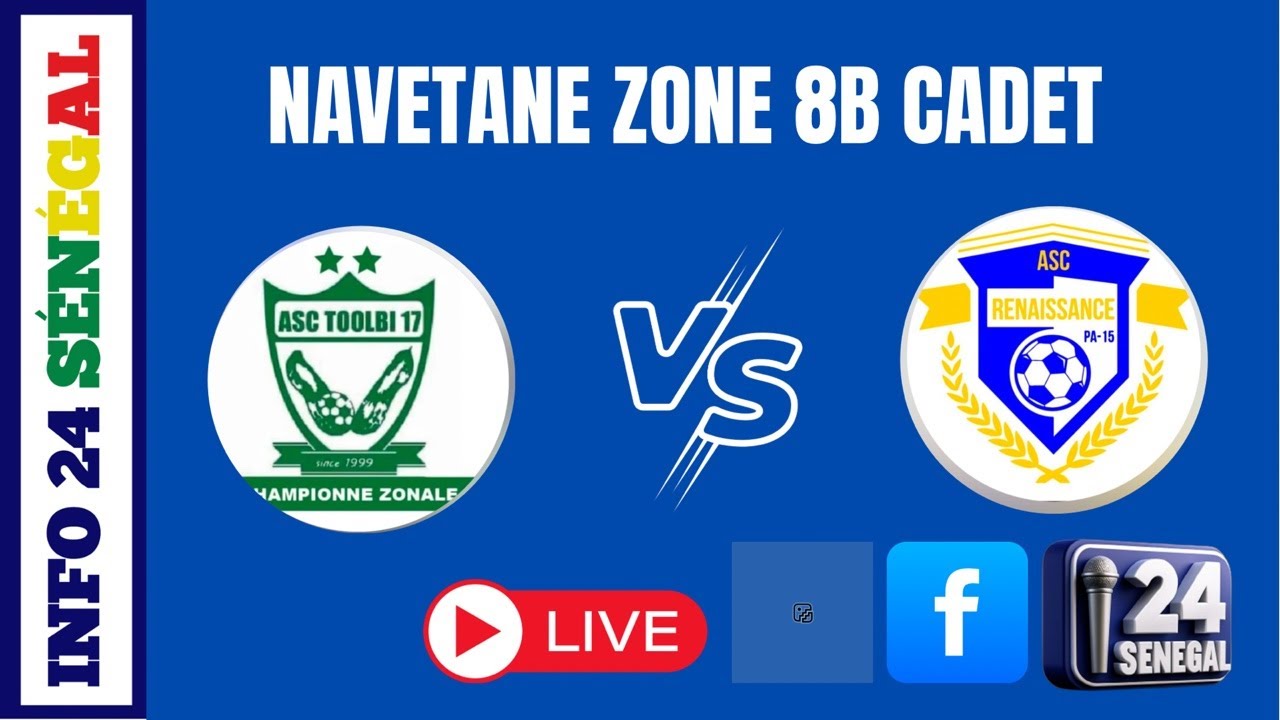 🛑EN DIRECT NAVETANE ZONE 8B CADET ASC TOOL BI VS ASC RENAISSANCE AU STADE BIRANE LY DES(P.A)