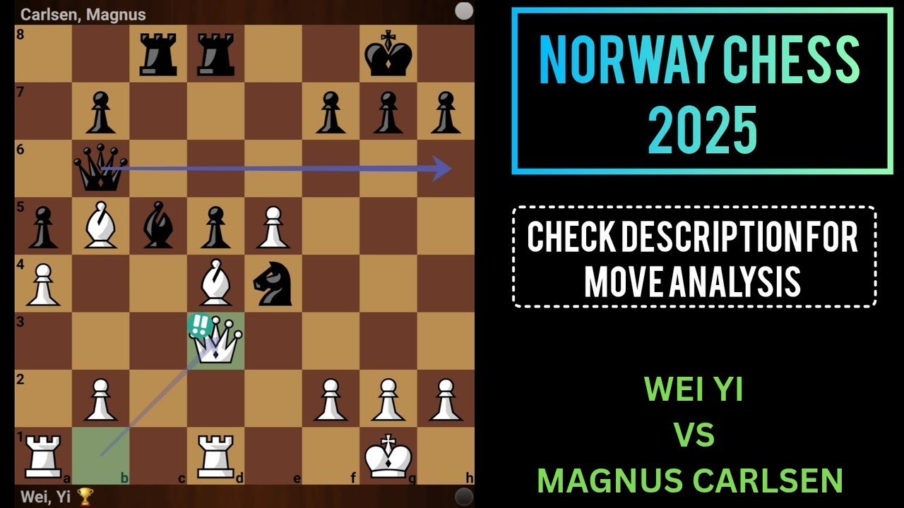 WEI YI VS MAGNUS CARLSEN | NORWAY CHESS 2025 #chess #hmflixchessmania #magnuscarlsen 
