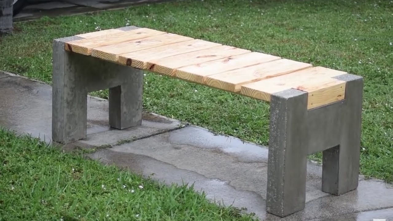 Banco Moderno de Cemento Para Tu Jardin!