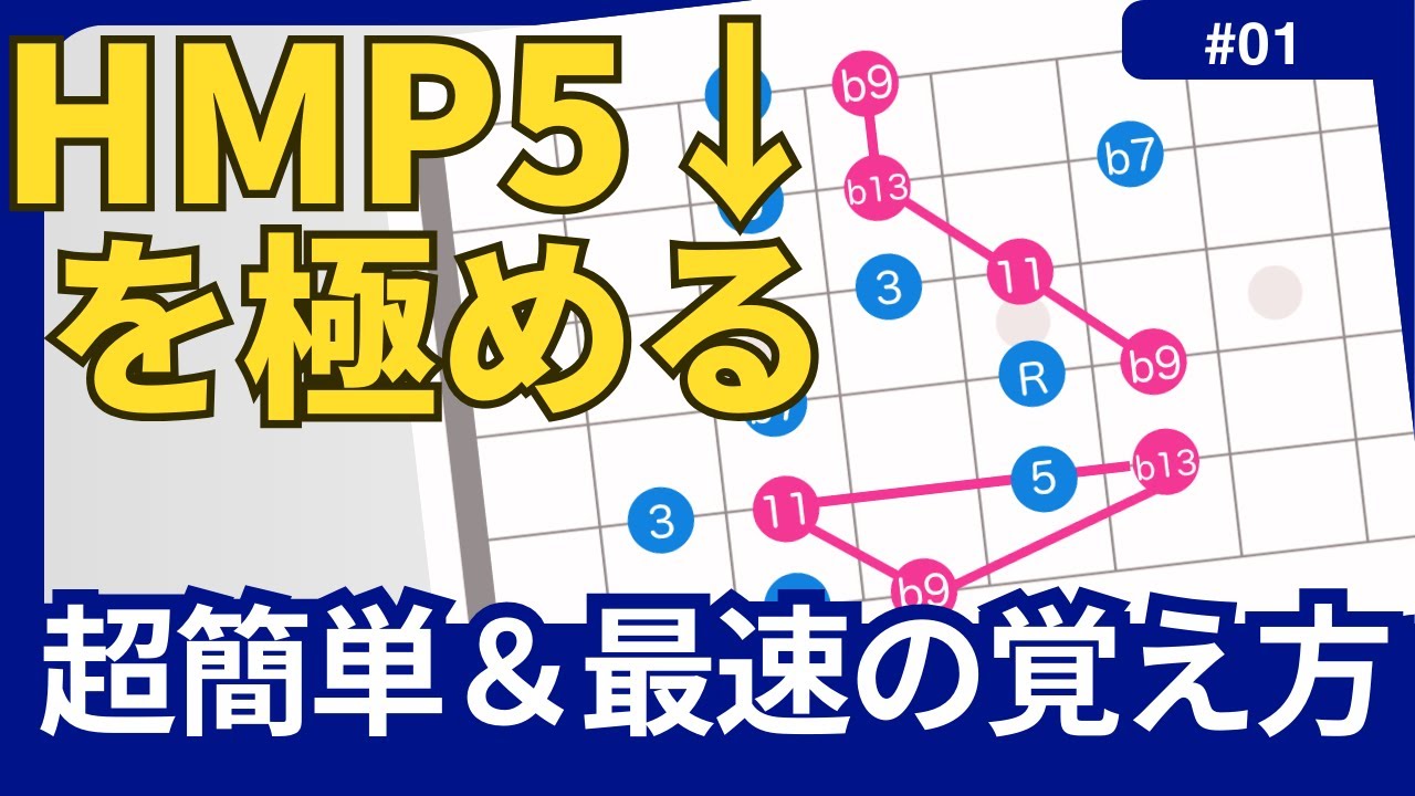 【1】「HMP5&darr;」ハーモニックマイナーパーフェクト5thビロウの超カンタンな覚え方！【ジャズギターアドリブ】
