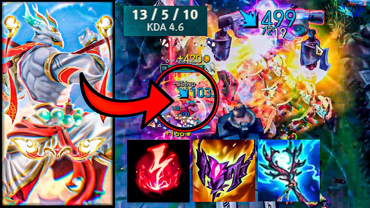 NUEVA SKIN! AZIR HEAVENSCALE 👑⚡ EL ONE-SHOT DEL EMPERADOR (Electrocutar Destroza)