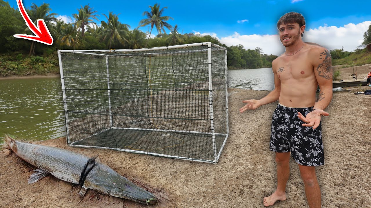 I built the WORLDS LARGEST fish Trap to catch RIVER MONSTERS&hellip;