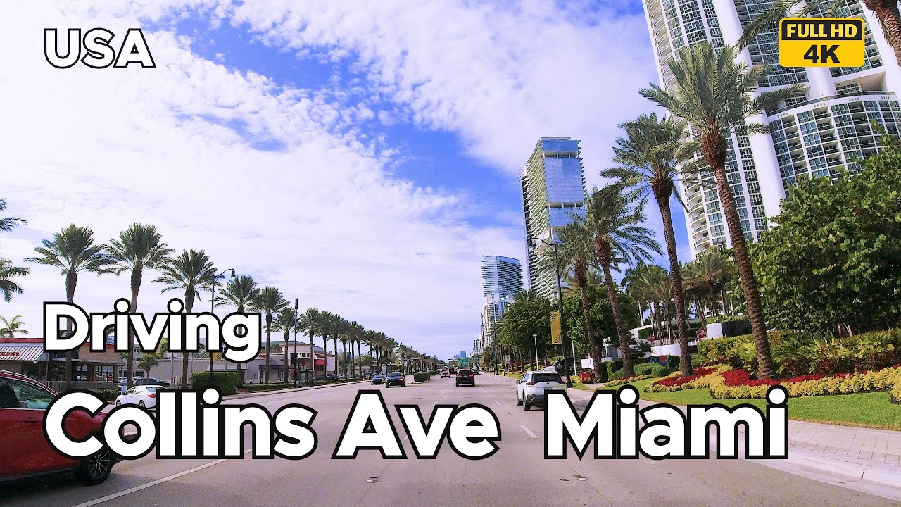 Evening Drive on Collins Ave | Sunny Isles Beach to Lehman Causeway | 4K