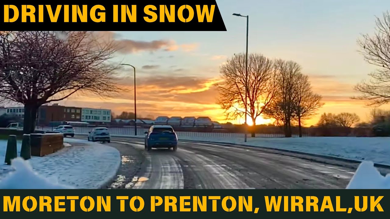 Driving in Snow from Moreton to Prenton in Wirral, UK | Driving in Snow ❄️  Wirral, U.K.