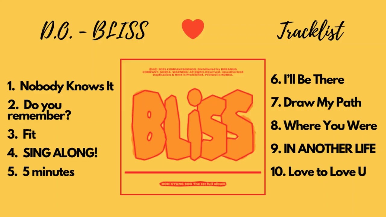 [1st Full album] - D.O. (도경수) - BLISS | Korean Playlist ♪ -  ♥  D.O. | EXO ♥  MyMusicShelf | 내 음악 선반