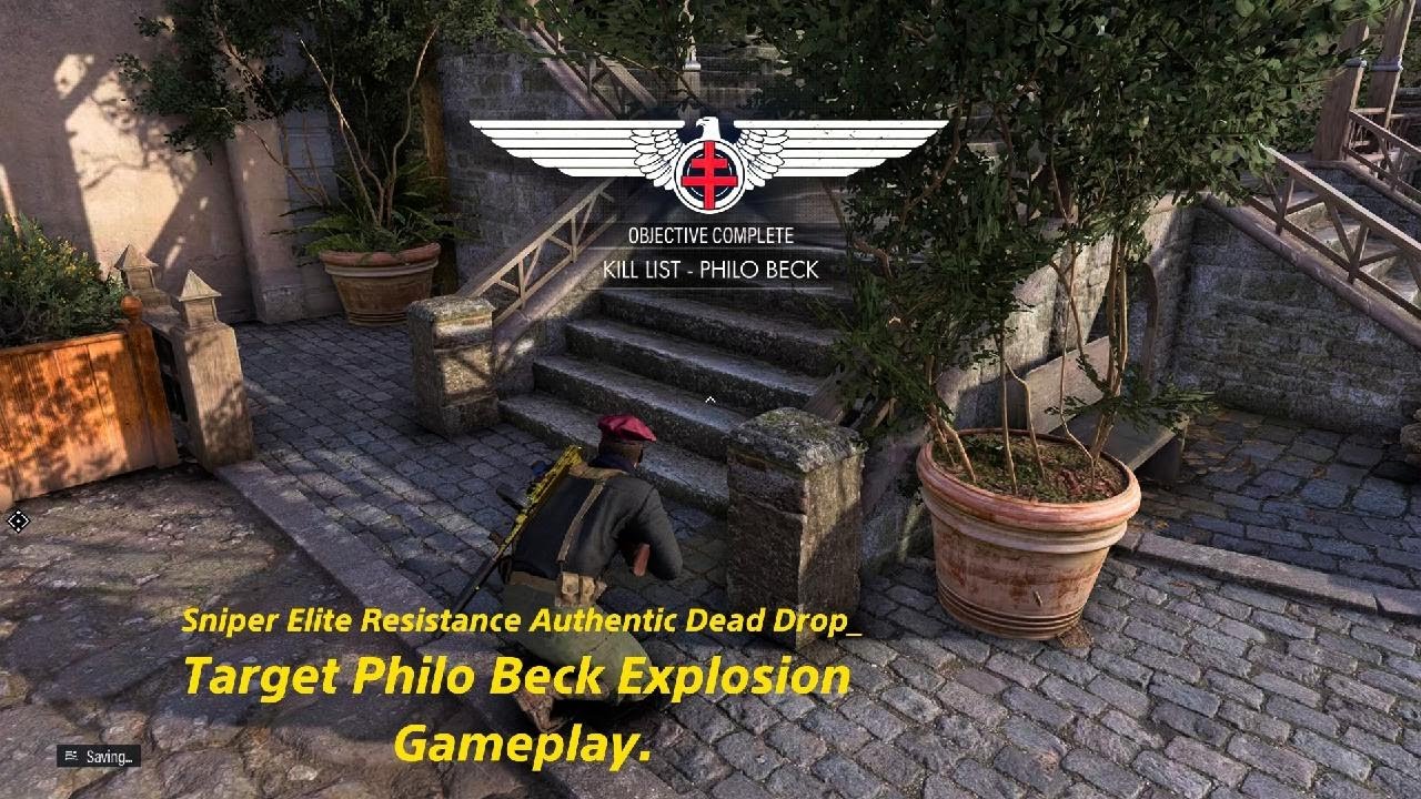 Sniper Elite Resistance Authentic Dead Drop_Target Philo Beck Explosion Gameplay.