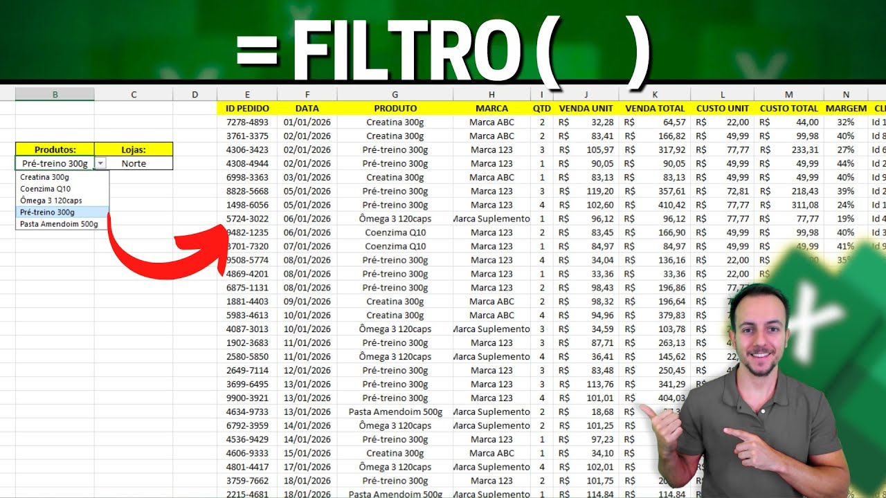 Fórmula FILTRO no Excel é melhor que PROCV 👍 2, 3, 4 critérios e Exemplos Práticos