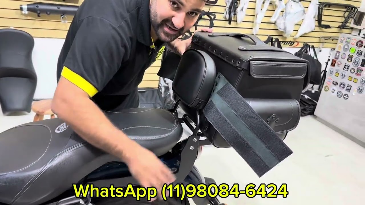 Super Meteor 650 celestial com Sissy bar destacável e plataforma pros pés#royalenfield