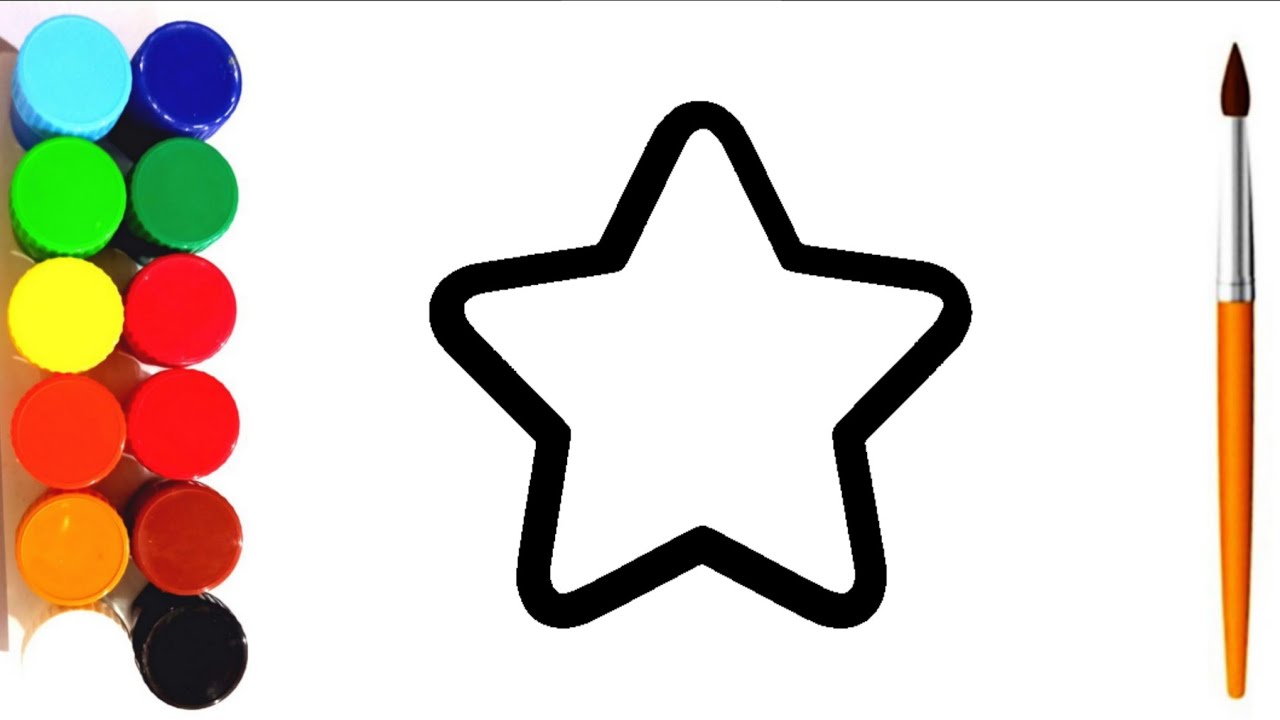 HOW TO DRAW A STAR ⭐✨ FOR KIDS | DRAWING, PAINTING AND COLORING #star #sitara #twinklelittlestar
