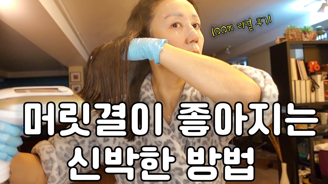 리얼체험) 한번만 해봐도 달라지는 극손상모 복구법. 🐶 이 방법으로 빠시시 푸석하던 모발을 100% 찰랑 머리로 복구했어요. 15만 구독자 감사합니다. 🥹🥹