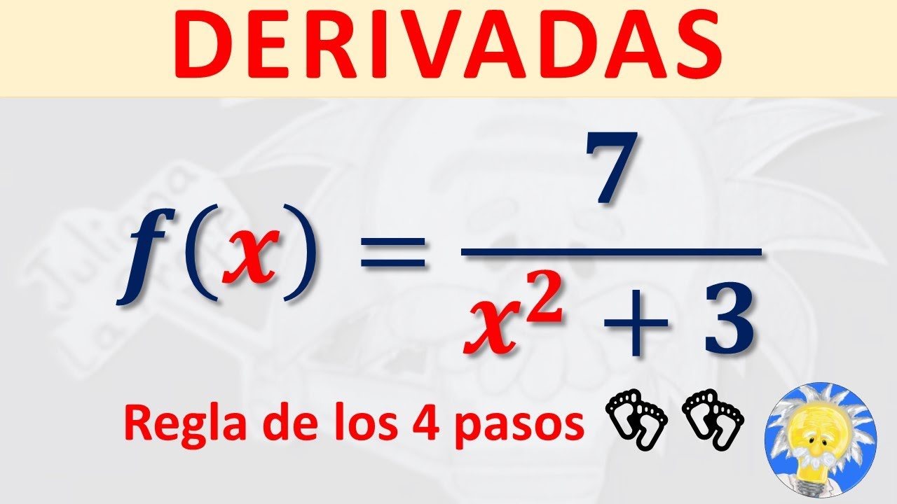 📕 DERIVADA de una DIVISIÓN  regla de los 4 pasos 👣👣| Juliana la Profe