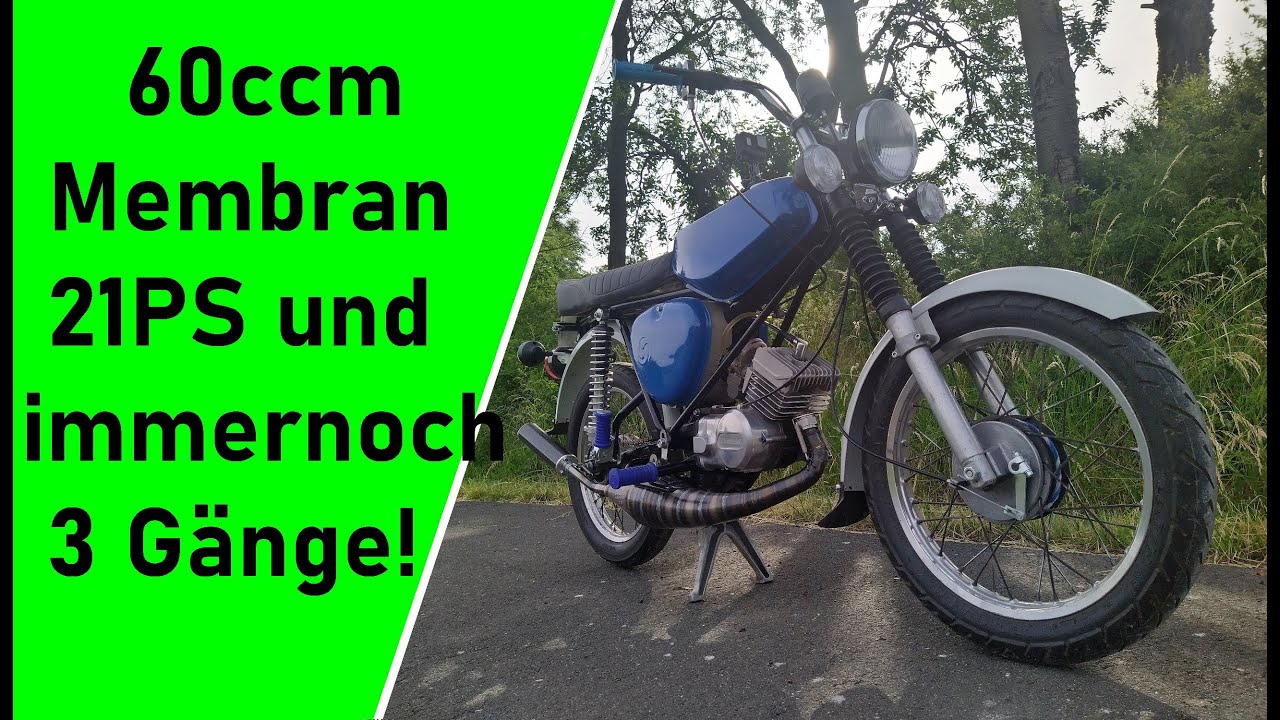 21PS Simson S60 Membran mit Vforce und PVL  auf dem 3 Gang Motor fahren CO2radtechnik