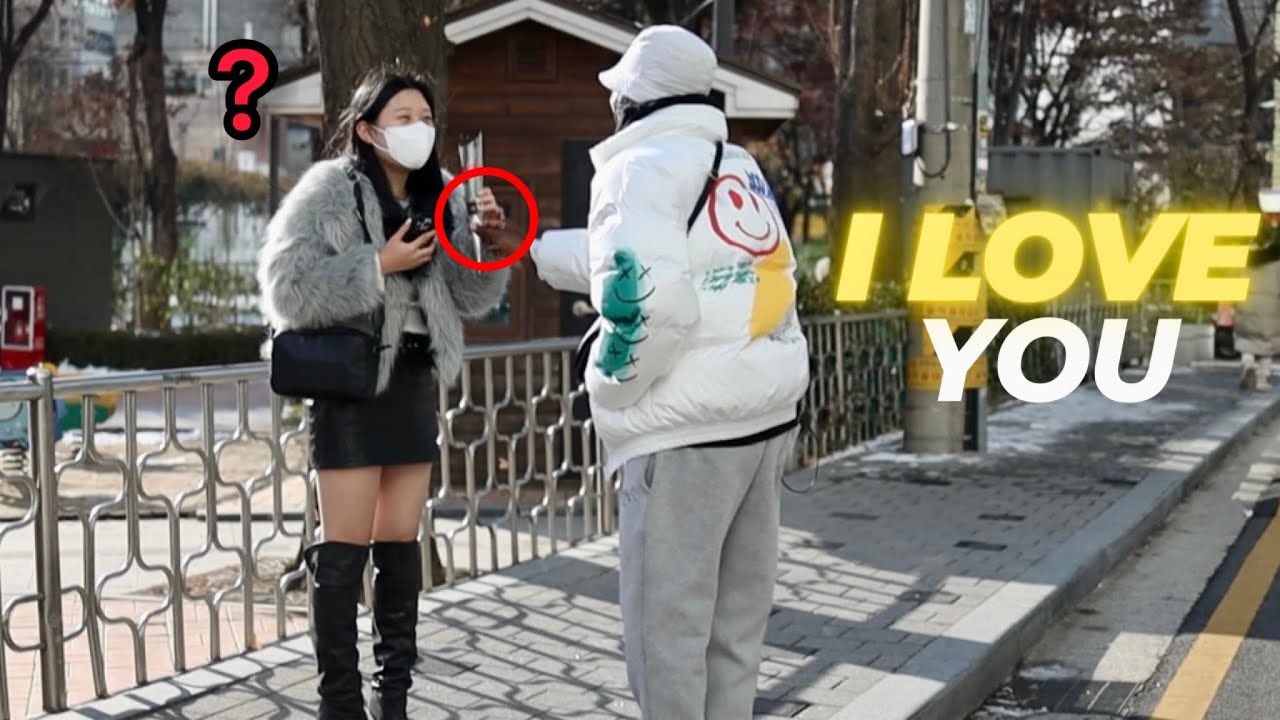 Korean Girls React When You Give Them Roses - Social Experiment