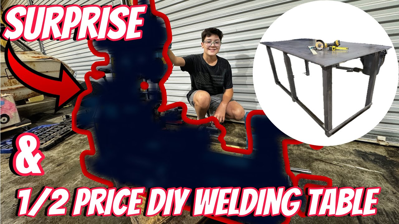 13 Year Old Get's The Best Gift Ever!! Plus Welding Table DIY Build.
