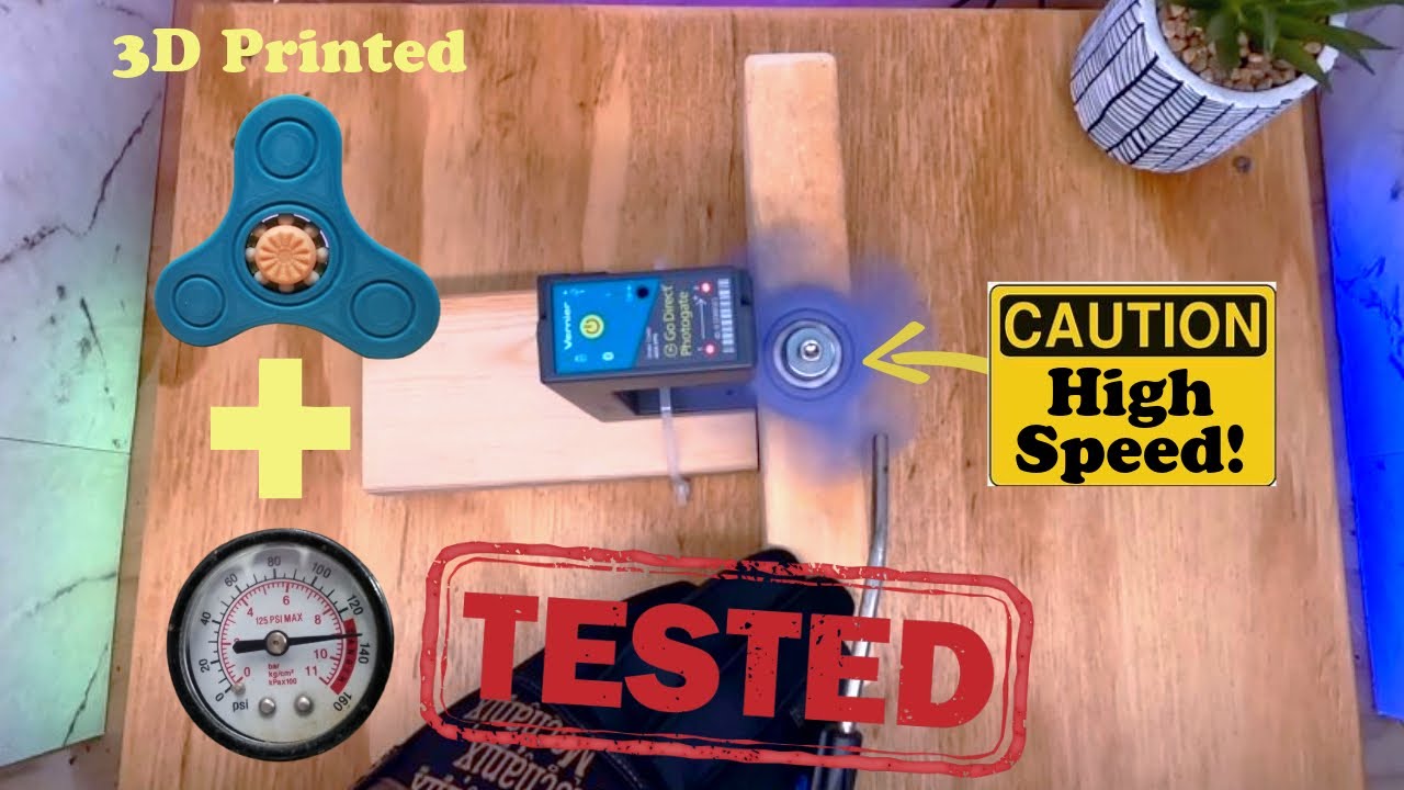I Blasted my 3D Printed Fidget Spinner with High Pressure Air - High Speed 3D Print Testing